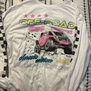 White long sleeve jeep shirt for girls